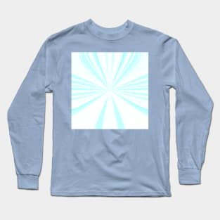 "Blue Leaf Clover" - Light Blue Line Abstract Modern Artwork Patterned Contemporary Digital Painting Long Sleeve T-Shirt